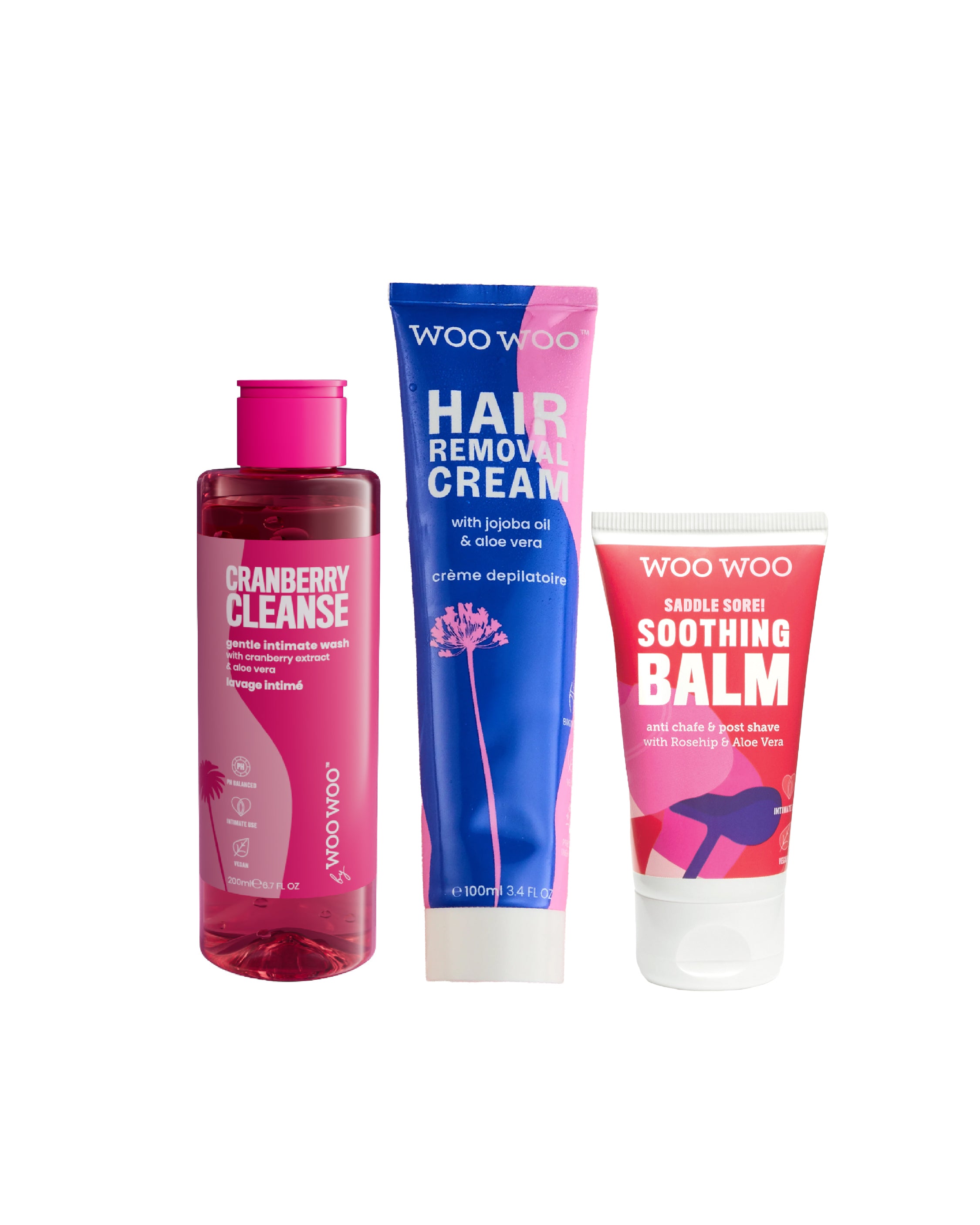 Dreams come WOO: Cranberry Soothing Balm, Gentle Wash & Hair Removal