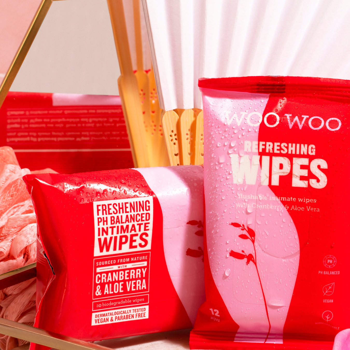 WooWoo Cranberry flushable Intimate Wipes