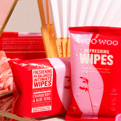 WooWoo Cranberry flushable Intimate Wipes