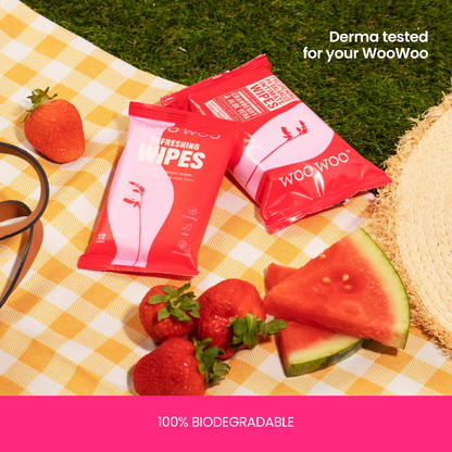 WooWoo Cranberry flushable Intimate Wipes