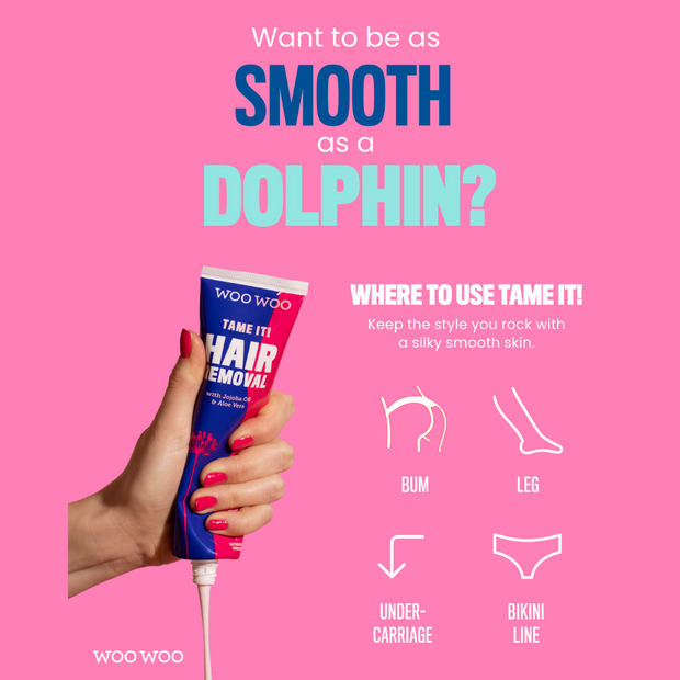 Vegan In Shower Natural Hair Removal Cream WooWoo Tame it Intimate